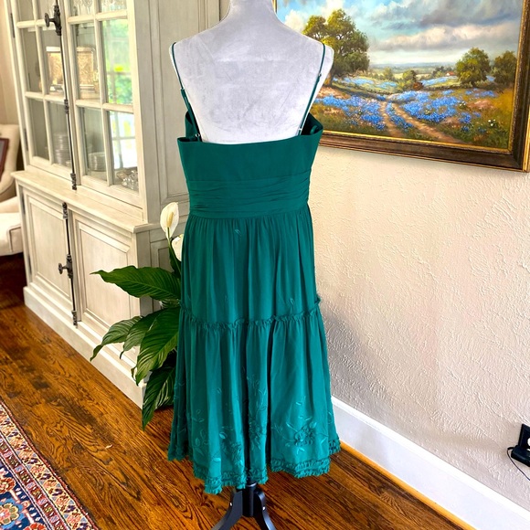 Intuitions Emerald Green Spaghetti Strap Dress Sz. 12 EUC - Picture 3 of 3